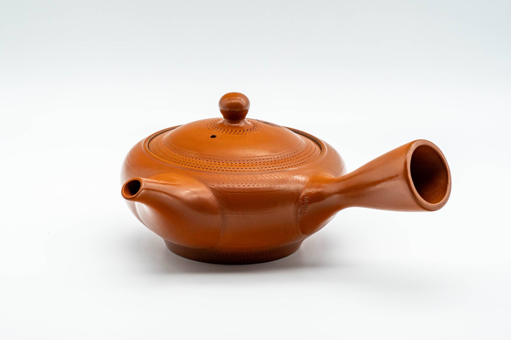 Japanese Kyusu - Leaf Engraved Mesh Strainer Tokoname-yaki Teapot - 225ml