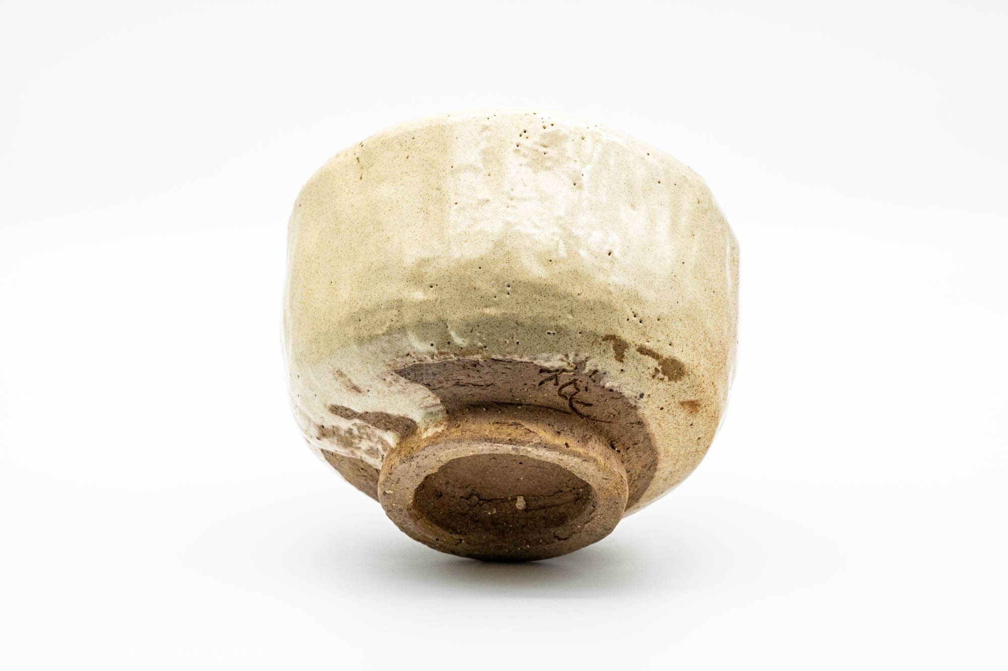Japanese Matcha Bowl - Beige Glazed Wabi-Sabi Chawan - 350ml