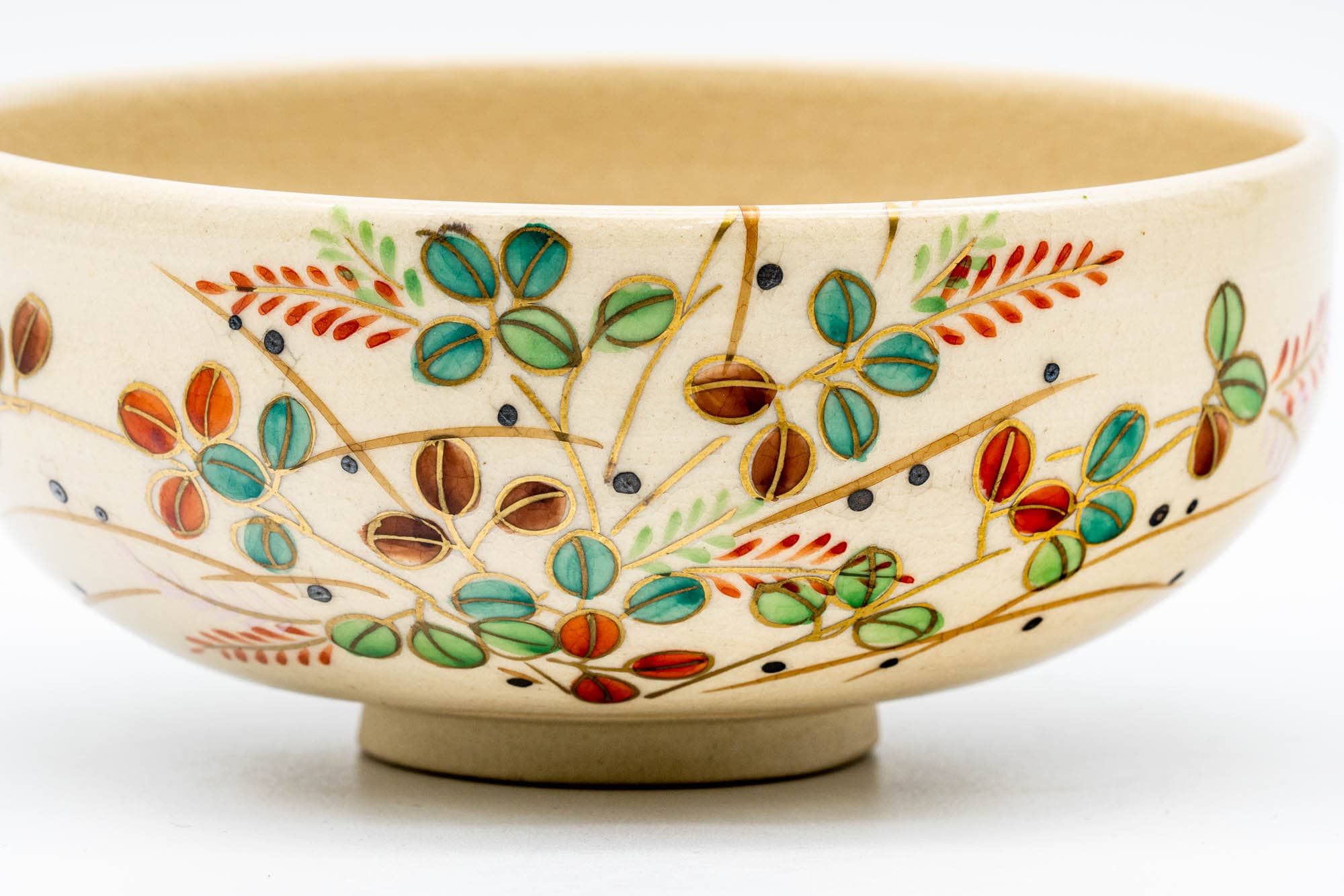 Japanese Matcha Bowl - Colourful Flowers Kyo-yaki Summer Chawan - 200ml