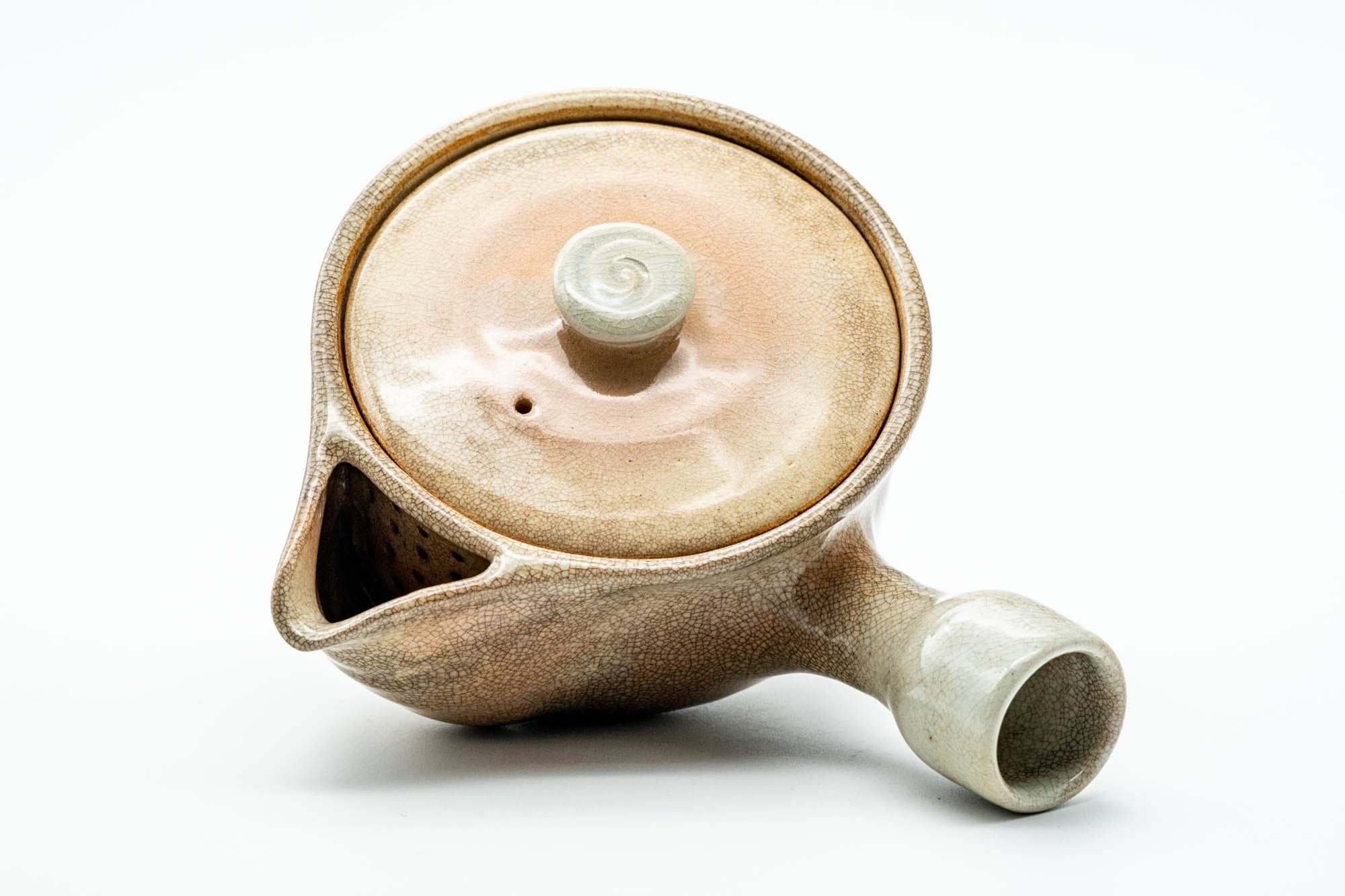 Japanese Kyusu - Weathered Beige Glazed Hagi-yaki Ceramic Filter Teapot - 240ml