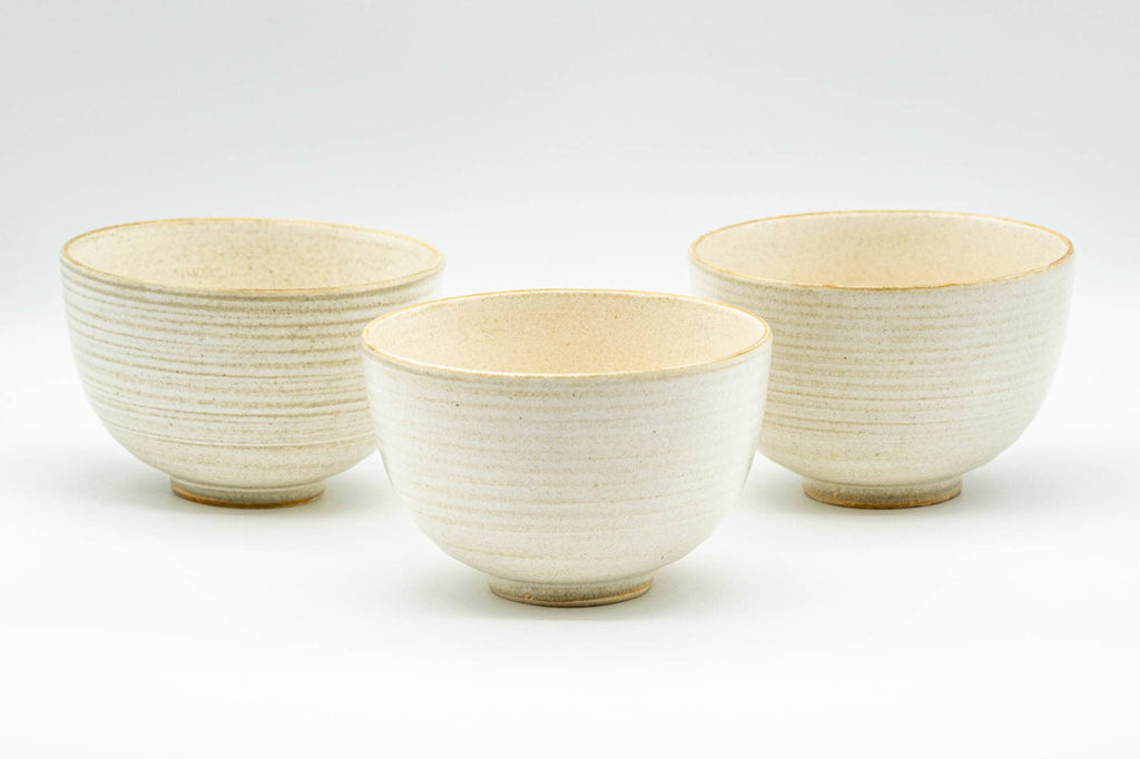 Japanese Teacups - Set of 3 Uniquely Decorated Floral Kiyomizu-yaki Yunomi - 170ml