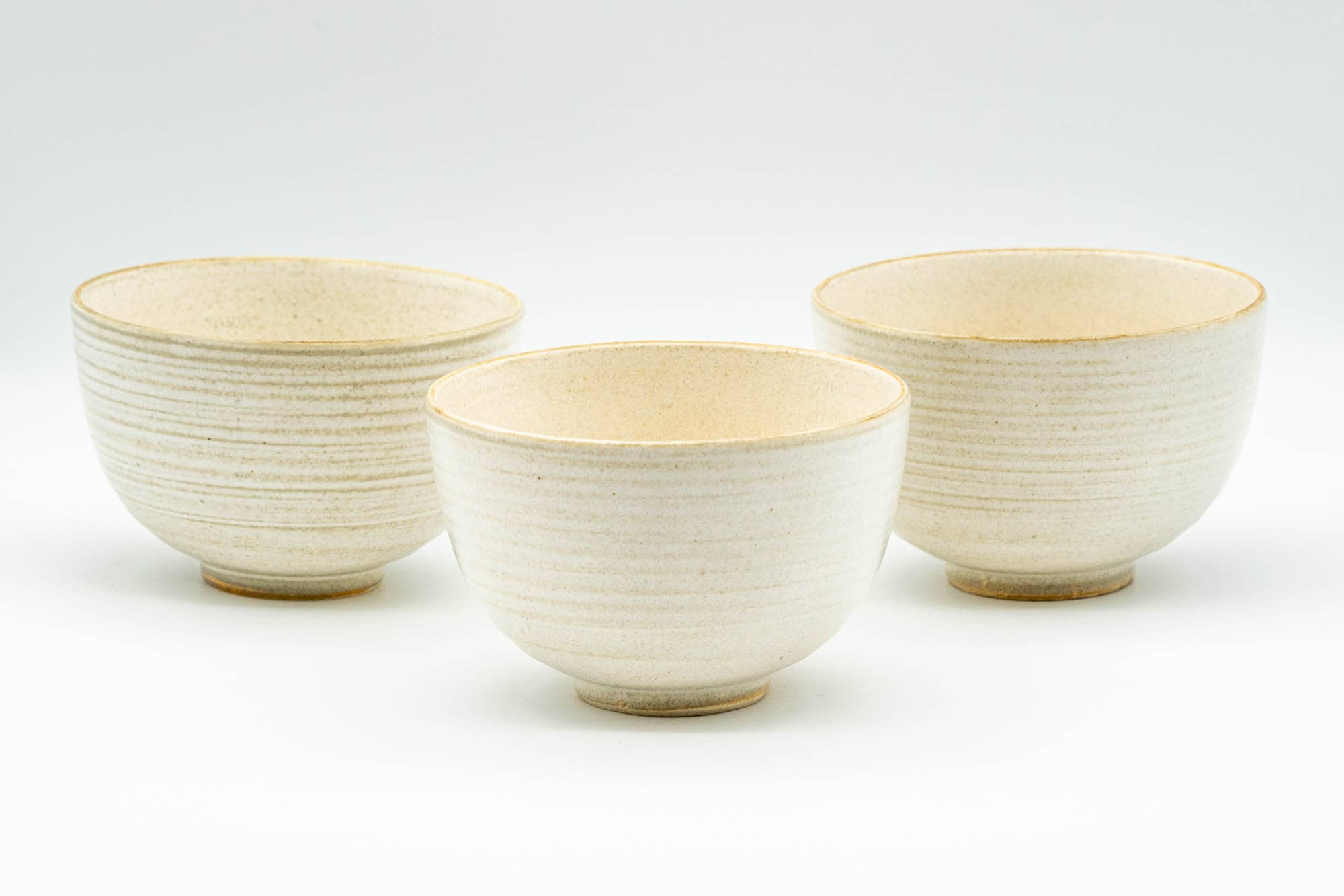 Japanese Teacups - Set of 3 Uniquely Decorated Floral Kiyomizu-yaki Yunomi - 170ml