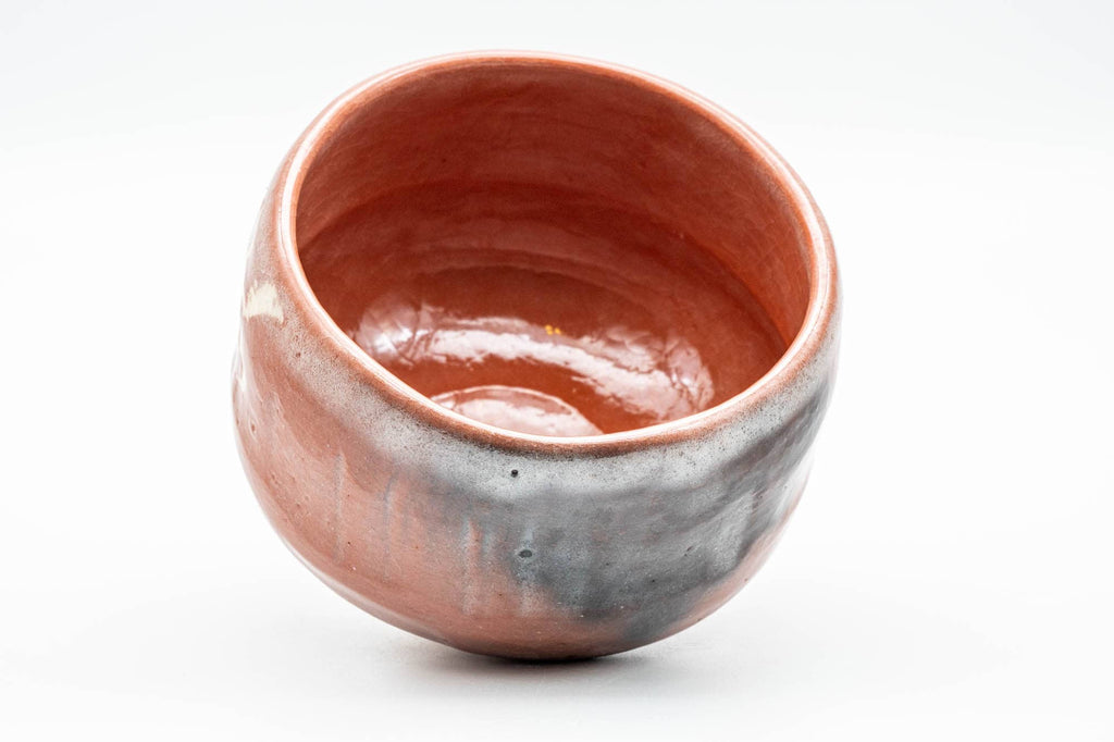 Japanese Matcha Bowl - Floral Aka-raku Red Raku Chawan - 400ml