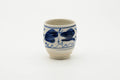 Japanese Teacup - Abstract Blue White Glazed Yunomi - 100ml