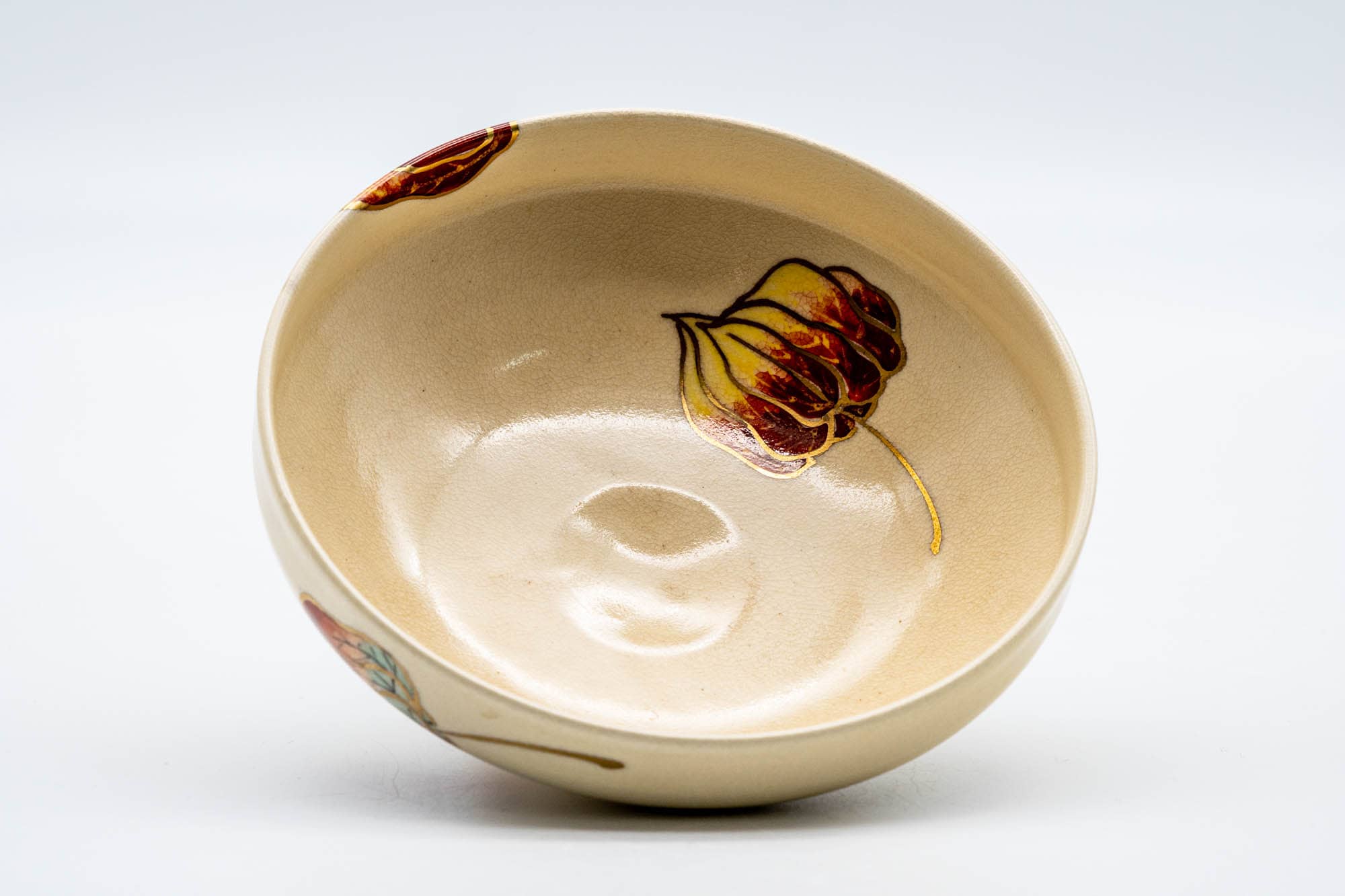 Japanese Matcha Bowl - Red Pepper Kyo-yaki Summer Chawan - 150ml