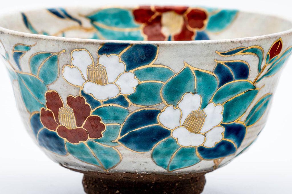 Japanese Matcha Bowl - Floral Kiyomizu-yaki Chawan - 300ml