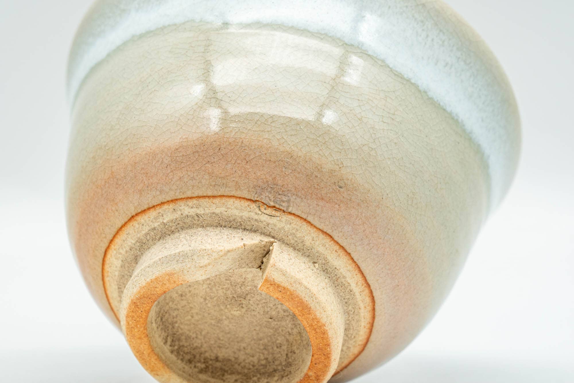 Japanese Teacup - Pink Gohonte Spotted White Drip-Glazed Hagi-yaki Yunomi - 100ml