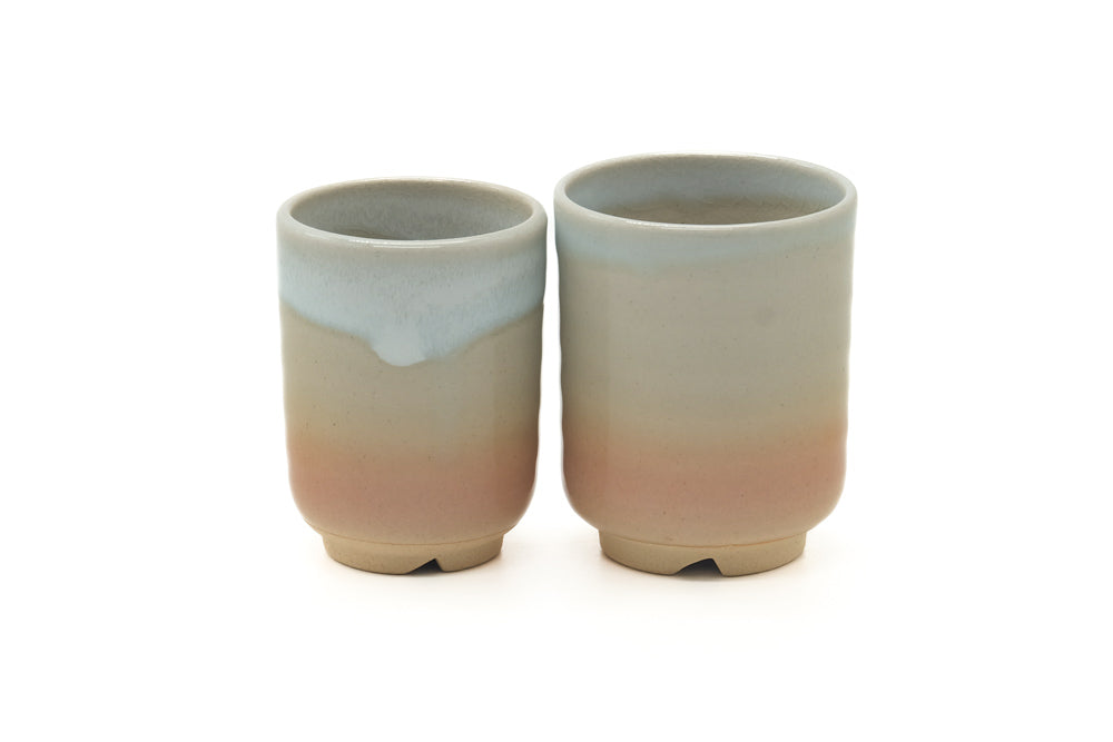 Japanese Teacups - Pair of Meoto Hagi Yunomi - 140ml