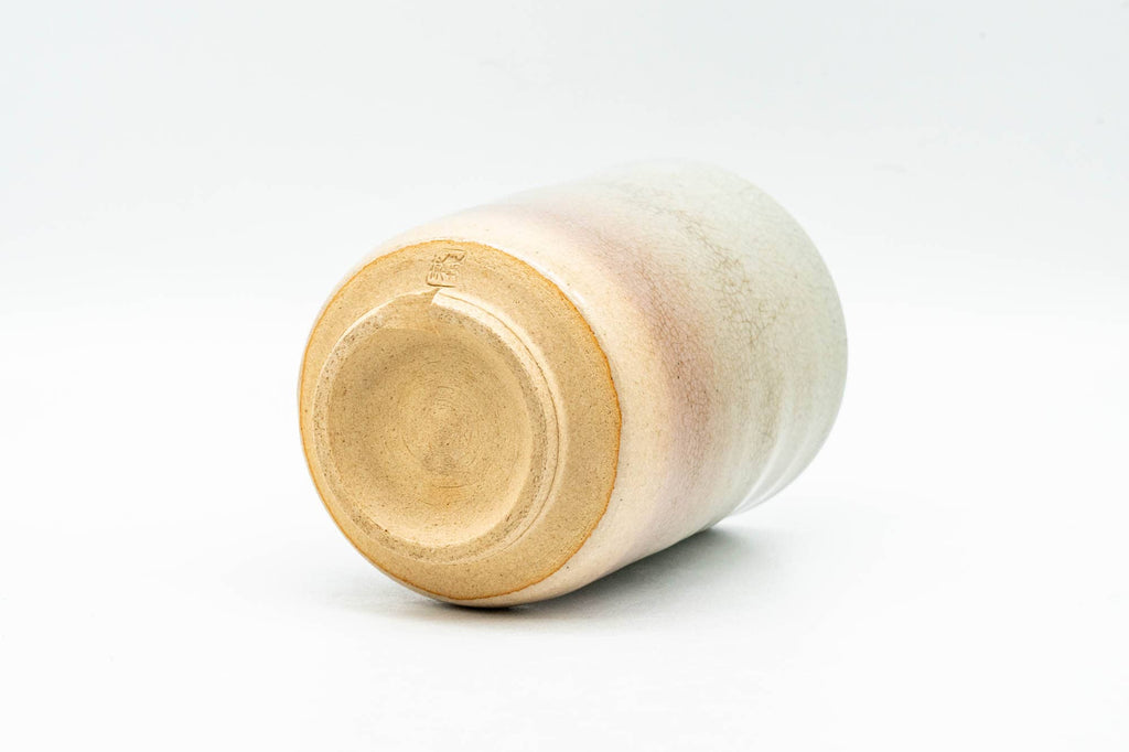 Japanese Teacup - Beige White Thumb Indented Hagi-yaki Yunomi - 180ml
