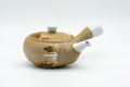 Japanese Kyusu - Floral Beige Glazed Porcelain Teapot - 300ml