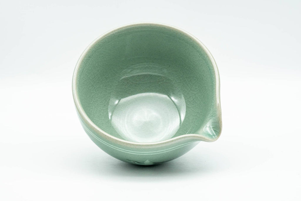 Korean Tea Set - Egret Green Celadon Katakuchi Water Cooler and 3 Guinomi Teacups