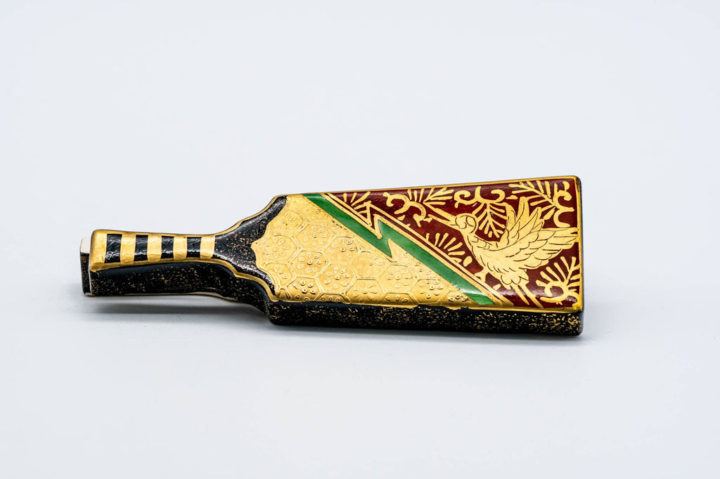 Japanese Kogo - 橋本城岳 Hashimoto Shirotake - Gold Hagoita Incense Container