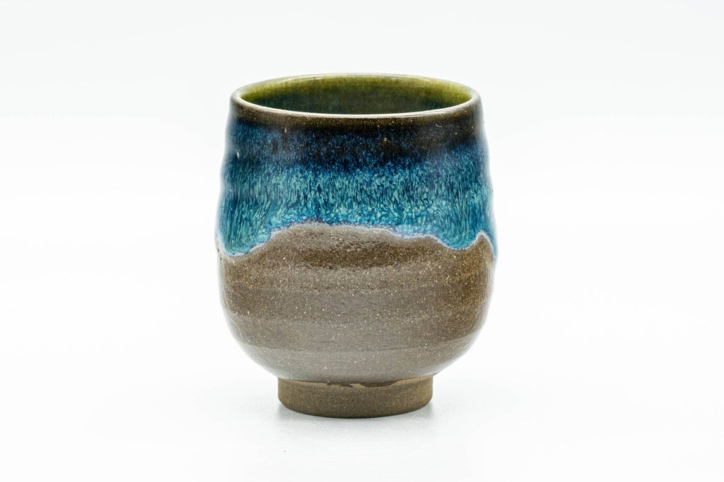 Japanese Teacup - Blue Hare's Fur Drip Glazed Yunomi - 115ml