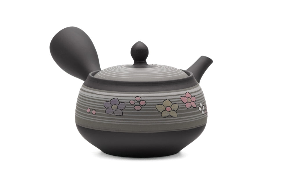 Grey Floral Tokoname Teapot - 320ml