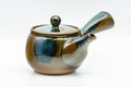 Japanese Kyusu - Blue Brown Glazed Mesh Filter Side-handled Teapot - 300ml