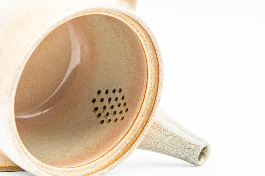 Japanese Kyusu - Beige Weathered Hagi-yaki Do-ake Teapot - 240ml
