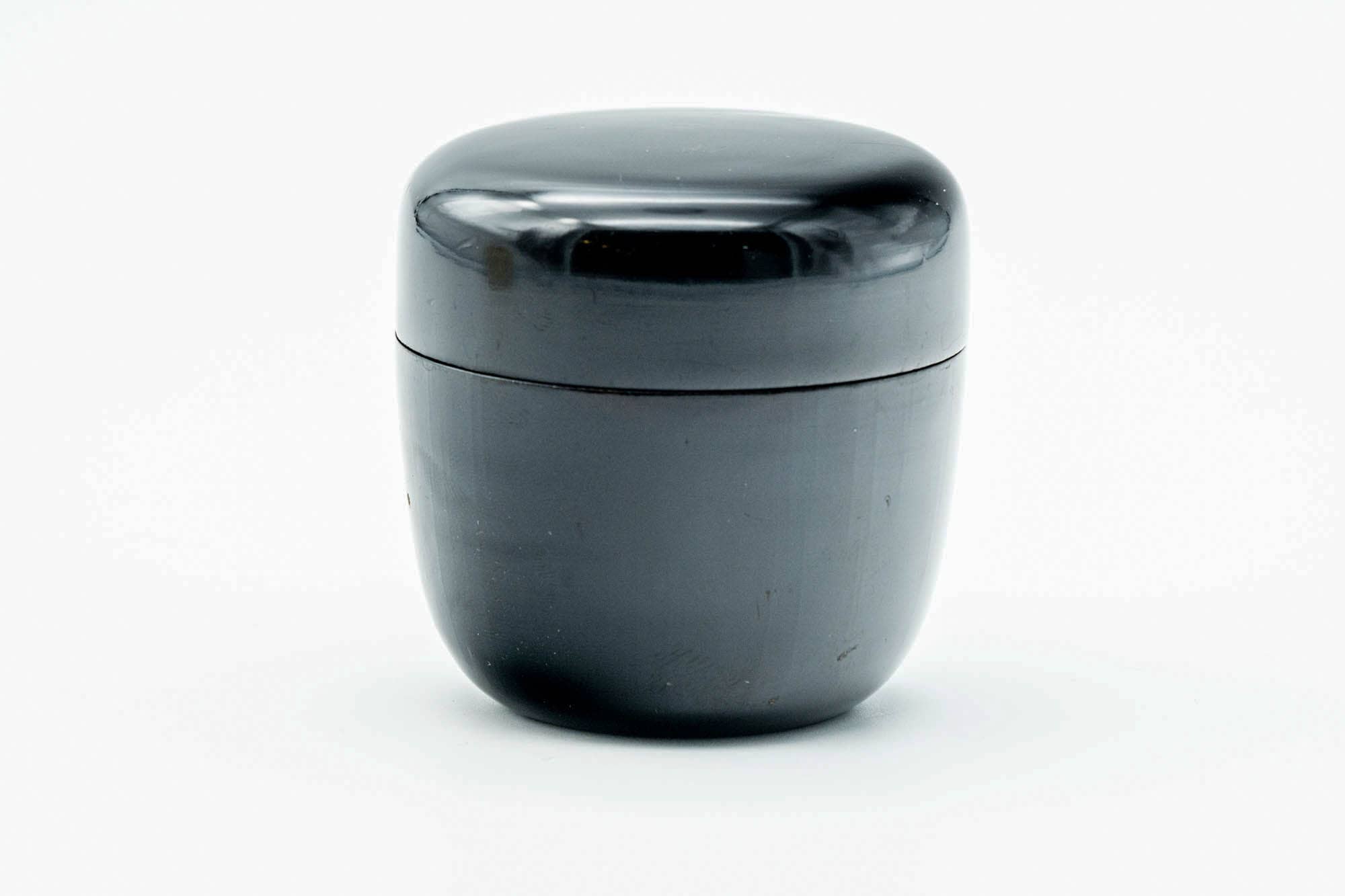 Japanese Ko-natsume - Black Urushi Lacquered 2-sun-sized Matcha Tea Caddy - 55ml
