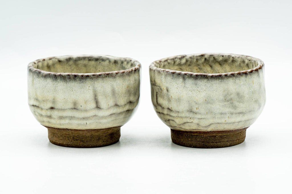 Japanese Teacups - Milky Beige Glazed Wabi-Sabi Yunomi - 100ml