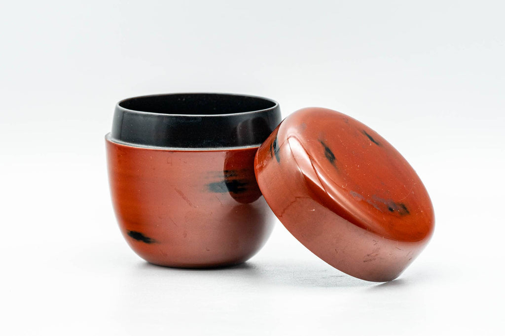 Japanese Natsume - Red Lacquer Spotted Matcha Tea Caddy - 80ml