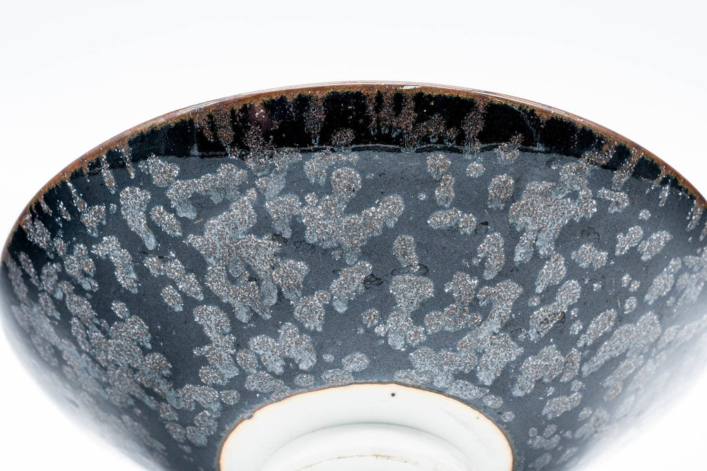 Japanese Matcha Bowl - Tenmoku Glazed Hira-gata Summer Chawan - 100ml