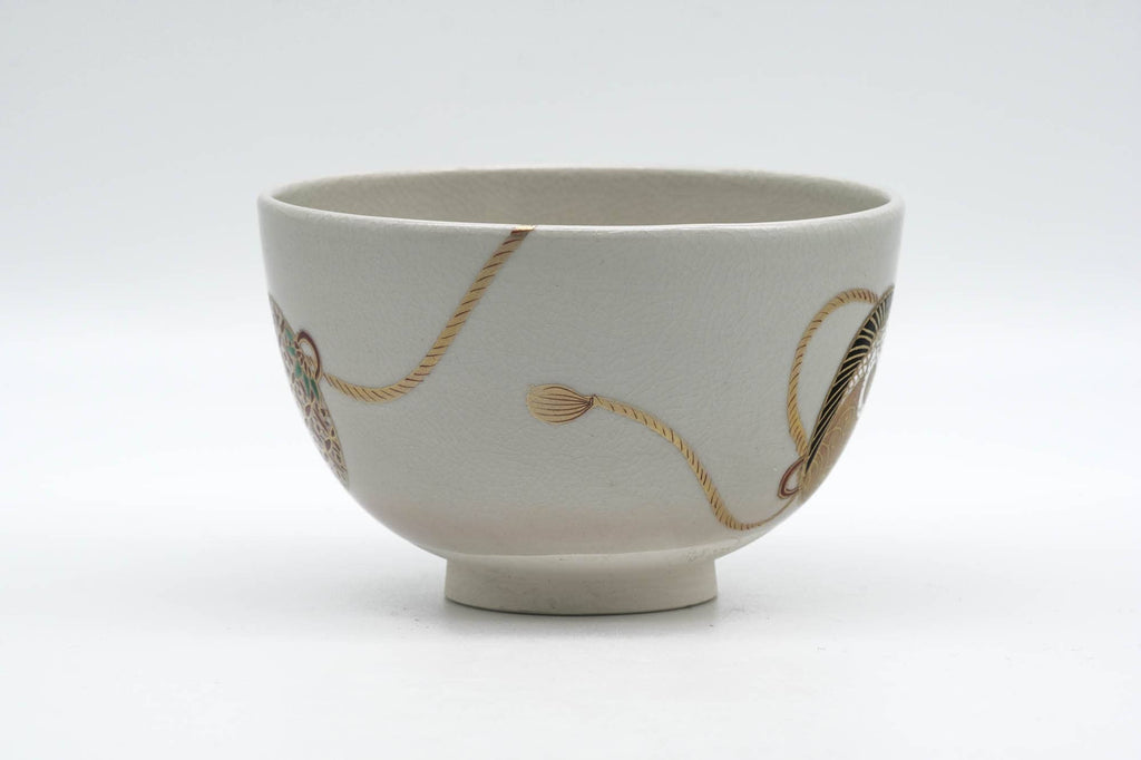 Japanese Matcha Bowl - Decorated Geometric Ornaments Kyo-yaki Chawan - 250ml