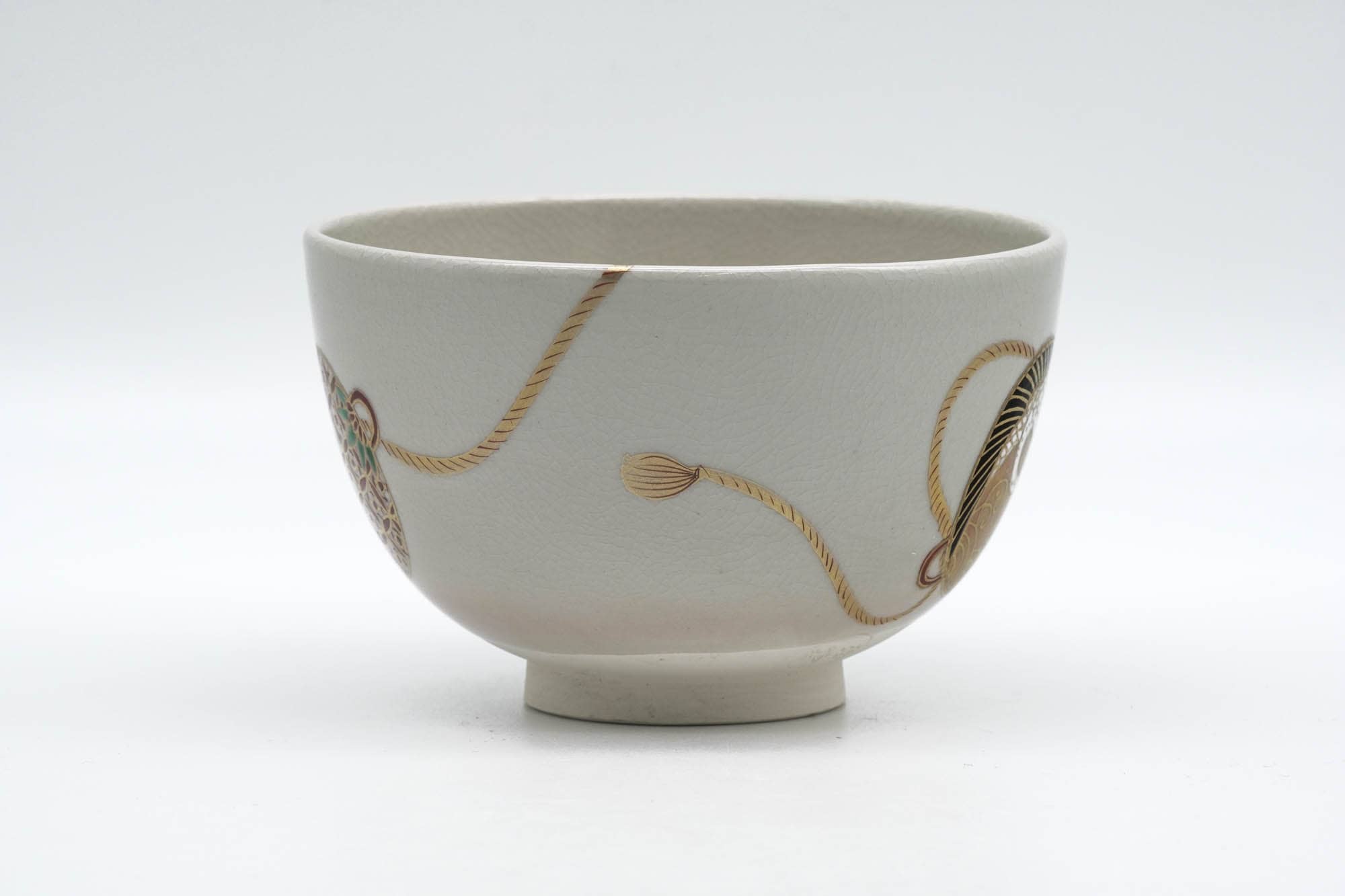 Japanese Matcha Bowl - Decorated Geometric Ornaments Kyo-yaki Chawan - 250ml
