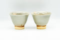 Japanese Teacups - Pair of Beige Glazed Hagi-yaki Yunomi - 90ml