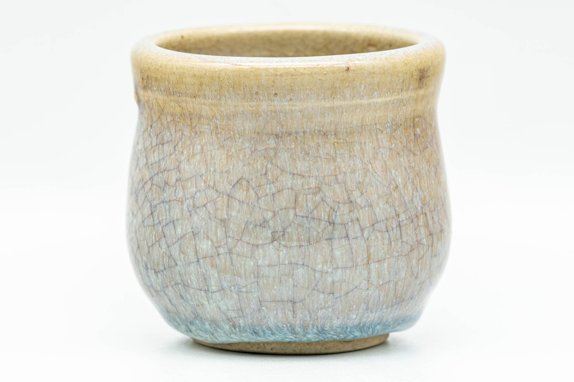 Japanese Teacup - Beige Blue Drip-Glazed Yunomi - 90ml