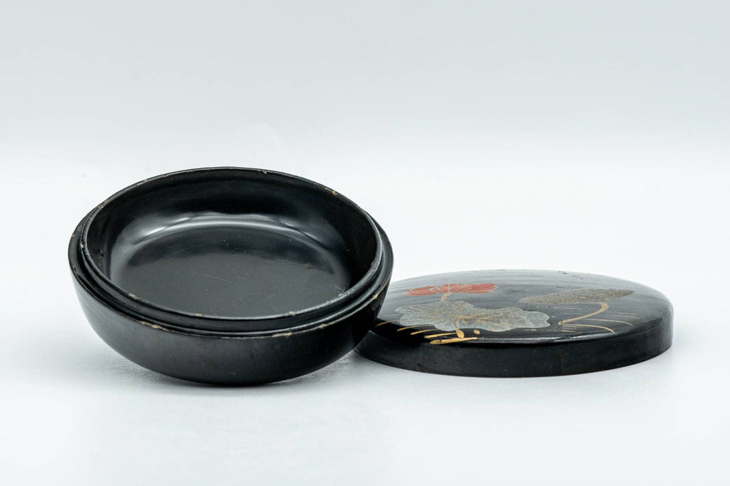 Japanese Incense Kogo - Floral Black Lacquer Container - 15ml