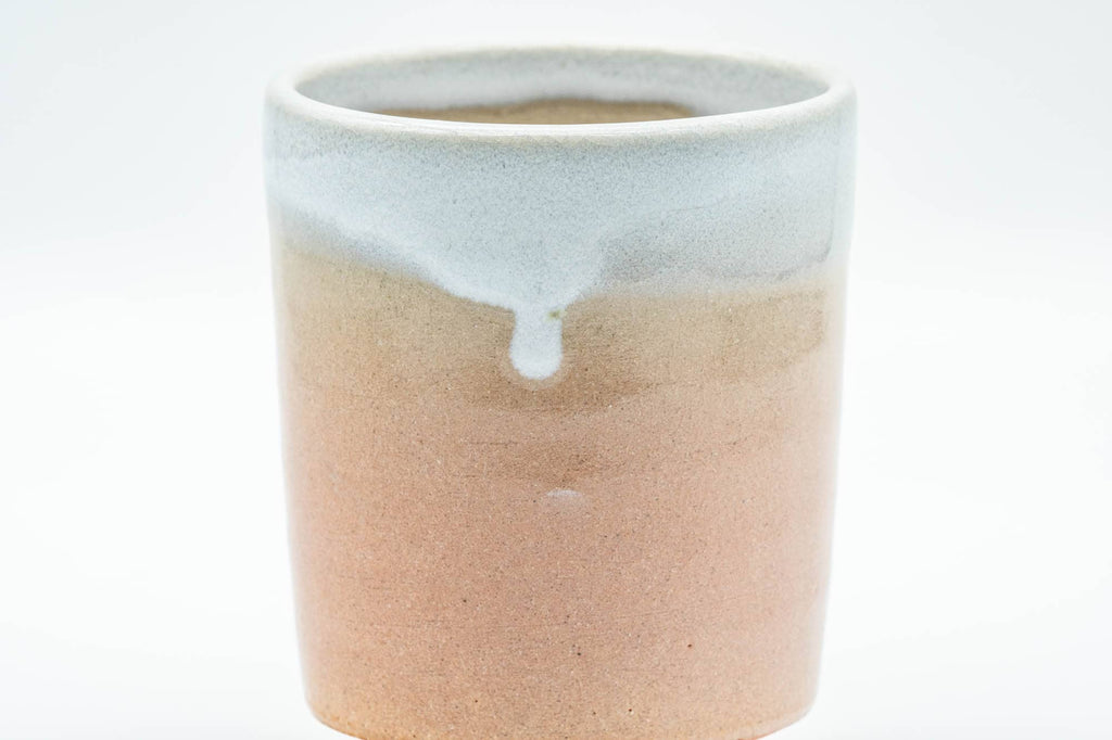 Japanese Teacup - Beige Pink White Drip-Glazed Hagi-yaki Yunomi - 140ml