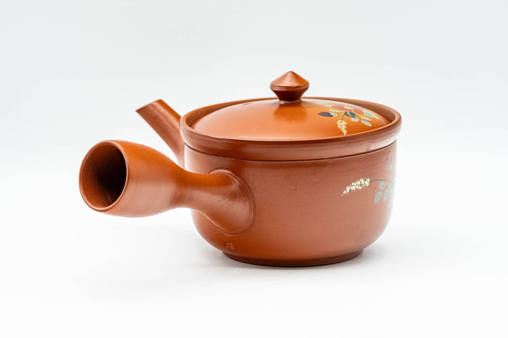 Japanese Kyusu - Floral Tokoname-yaki Mesh Teapot - 230ml
