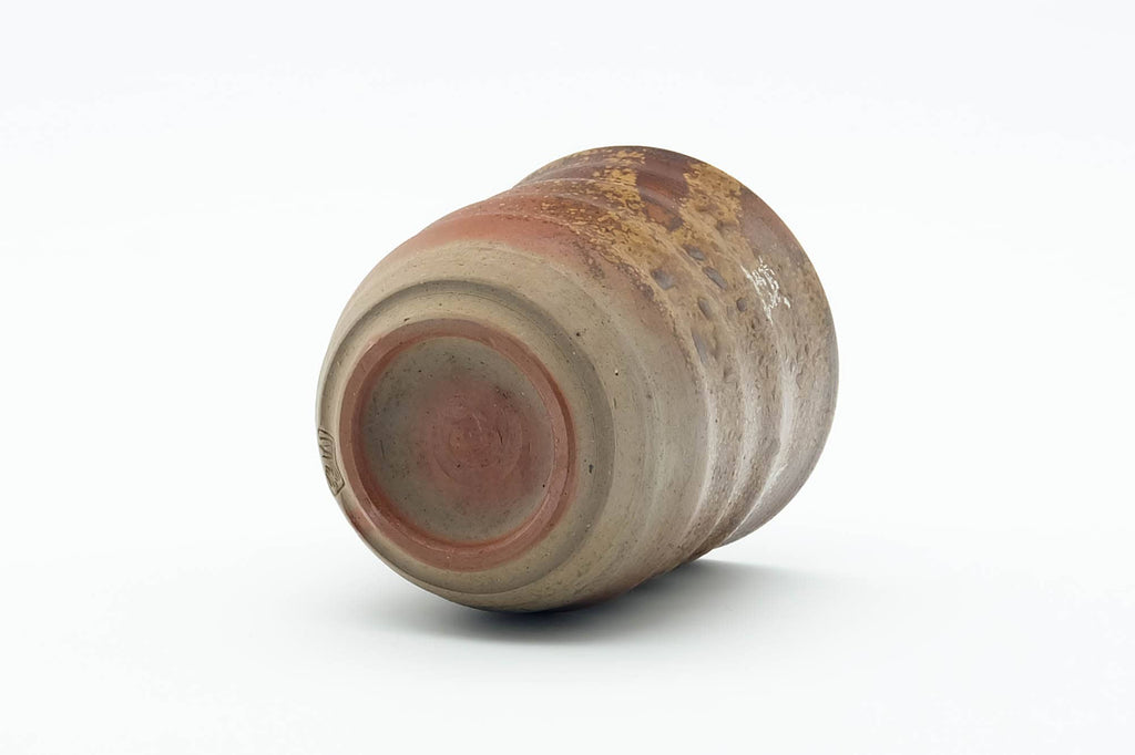 Japanese Teacup - Ash Glazed Spiraling Bizen-yaki Yunomi - 100ml