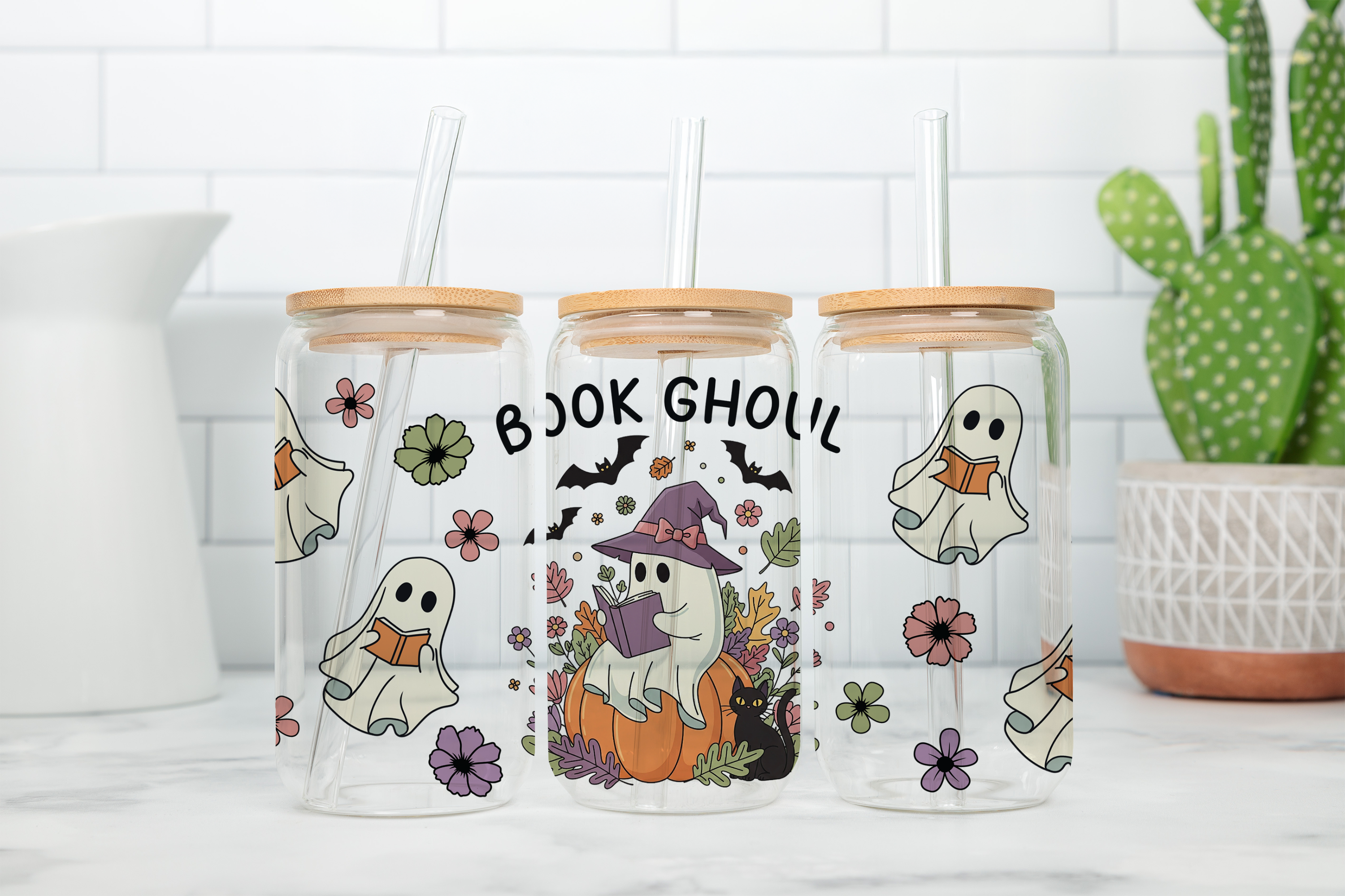 Assorted Ready to Press Sublimation - Spooky Glass Can Wraps