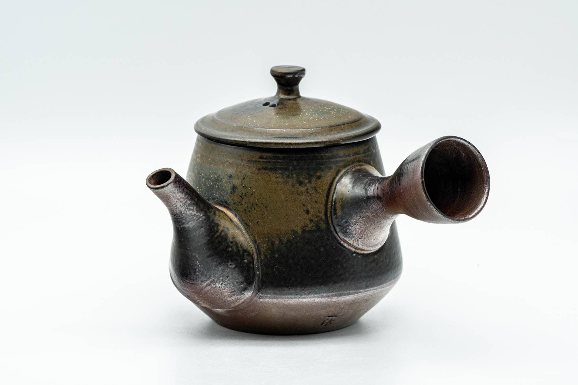 Japanese Kyusu - Fujii Ikkyuu 藤井一休 - Ash Glazed Yohen Banko-yaki Debeso Teapot - 200ml