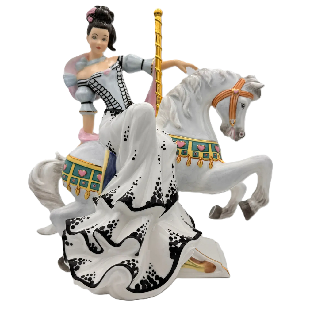 English Ladies Carnival Series Fairground Attraction White Figurine