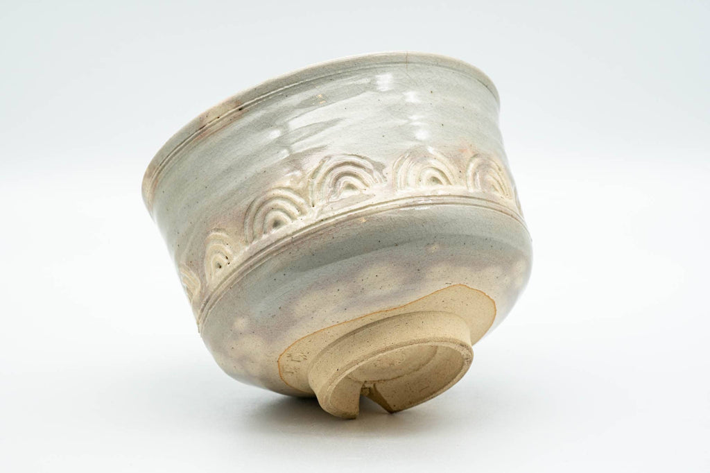 Japanese Matcha Bowl - 香雲 Miyagawa Kouun - Wave Engraved Kyo-yaki Dojimari-gata Chawan - 350ml