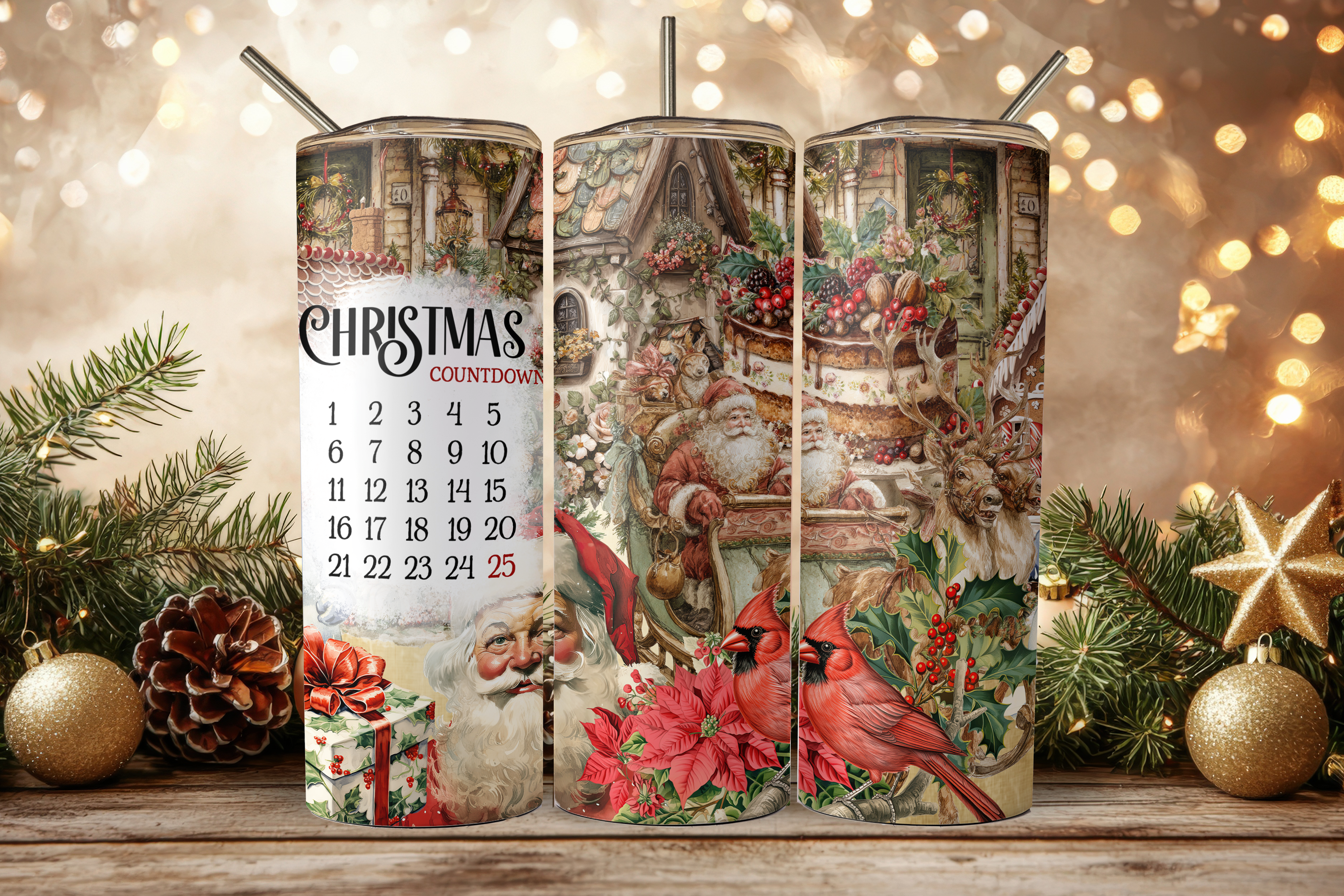 Assorted Ready to Press Sublimation Tumbler Prints (12 Pack) - Holiday 2025