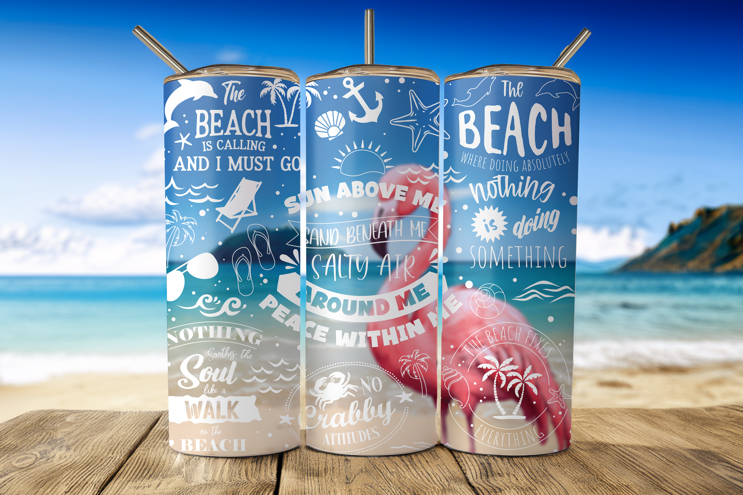 Assorted Ready to Press Sublimation Tumbler Prints (14 Pack) - Summer