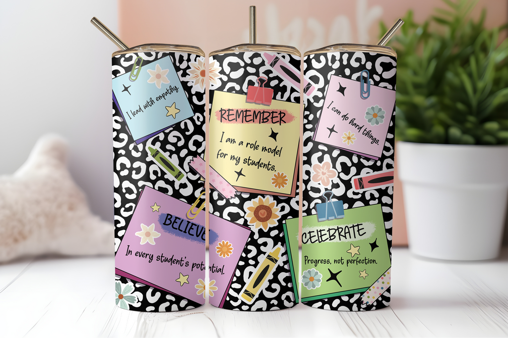 Assorted Ready to Press Sublimation Tumbler Prints (12 Pack) - Back to School Teachers