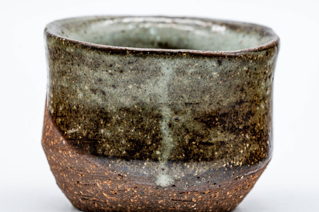 Japanese Teacup - Brown Green Drip-Glazed Yunomi - 70ml