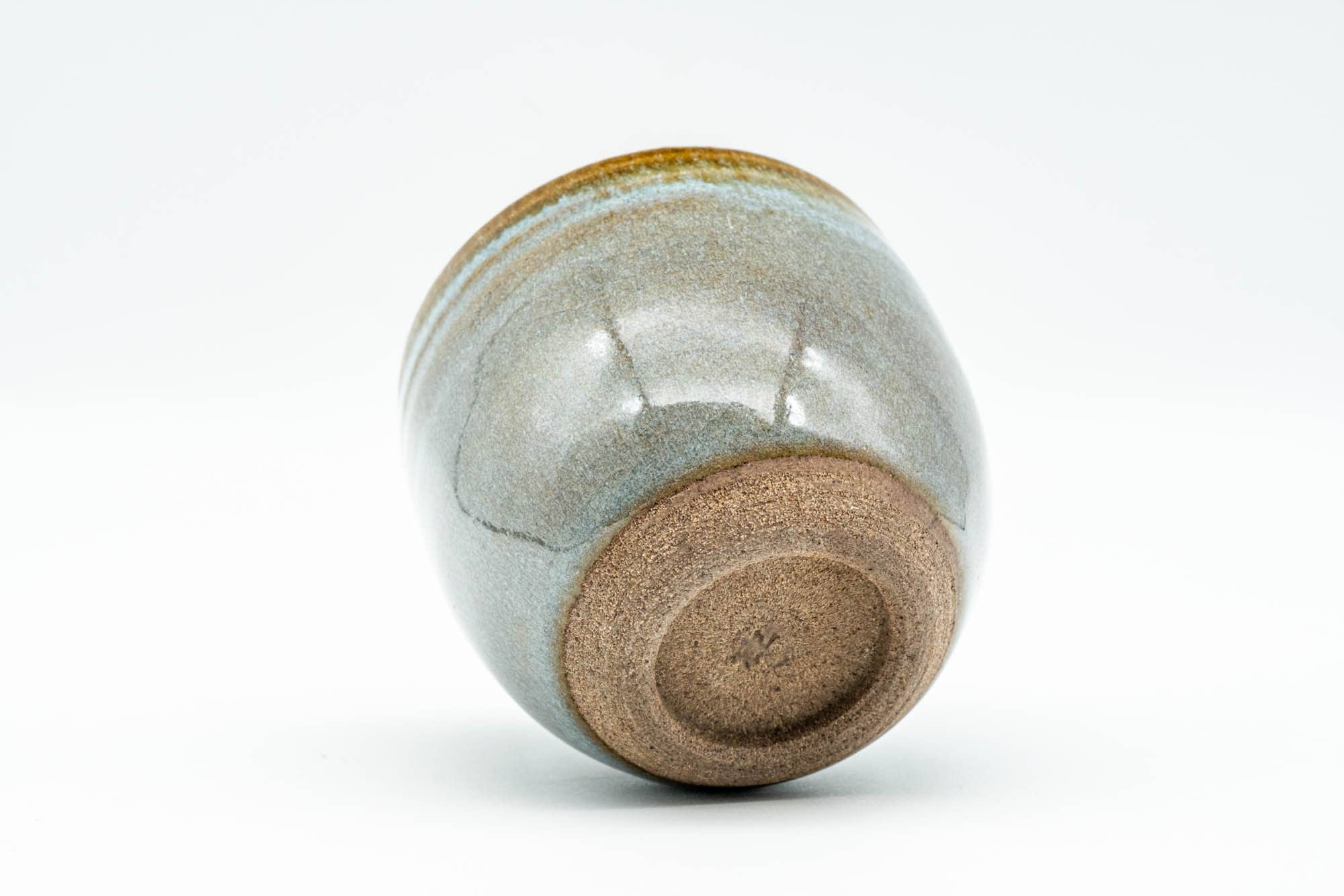 Japanese Teacup - Green Yellow Drip-Glazed Yunomi - 85ml