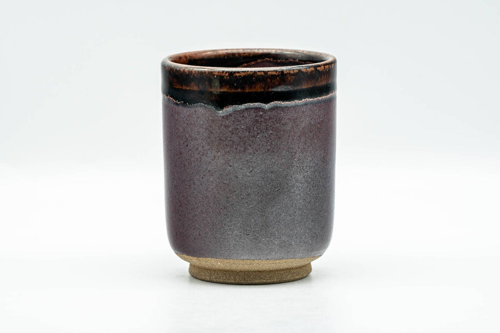 Japanese Teacup - Metallic Purple Brown Drip-Glazed Yunomi - 160ml