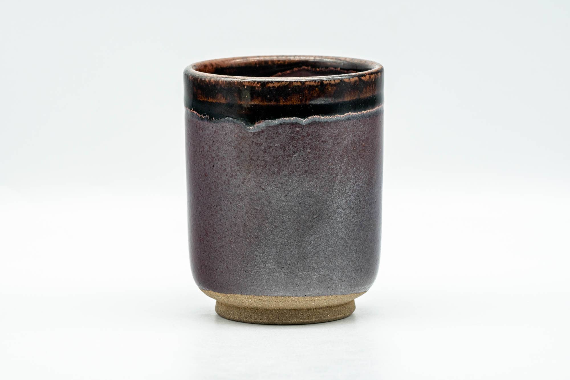Japanese Teacup - Metallic Purple Brown Drip-Glazed Yunomi - 160ml