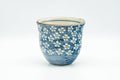 Japanese Teacup - Blue and White Floral Patterned Yunomi - 175ml