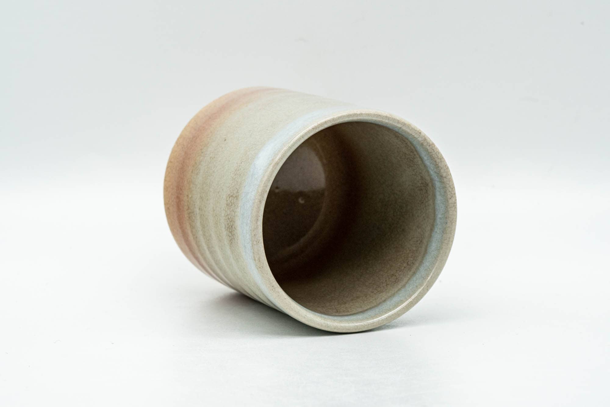 Japanese Teacup - Beige White Glazed Tsutsu-gata Hagi-yaki Yunomi - 140ml
