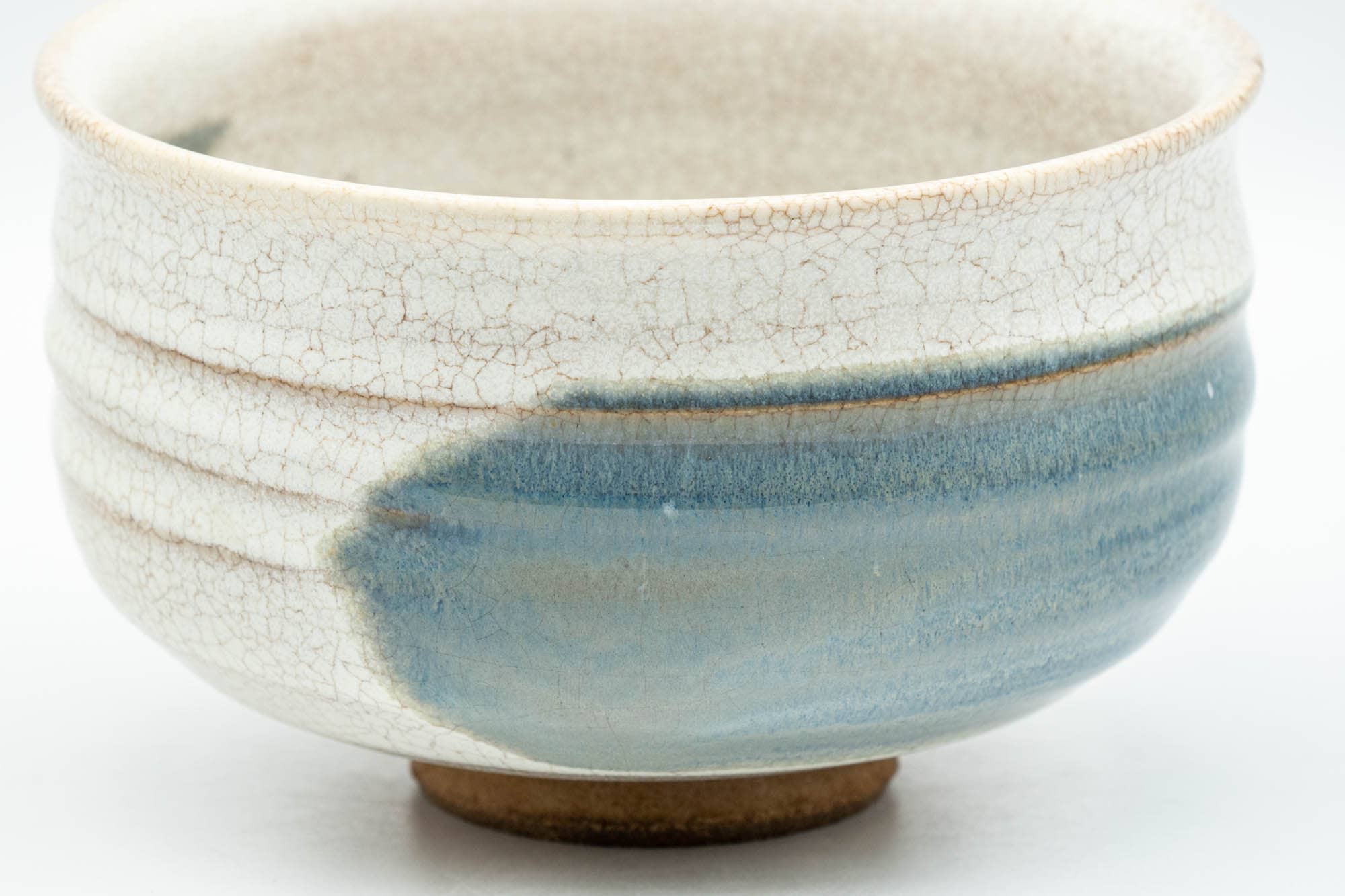 Japanese Matcha Bowl - Crazed Teal Hakeme Glazed Chawan - 400ml