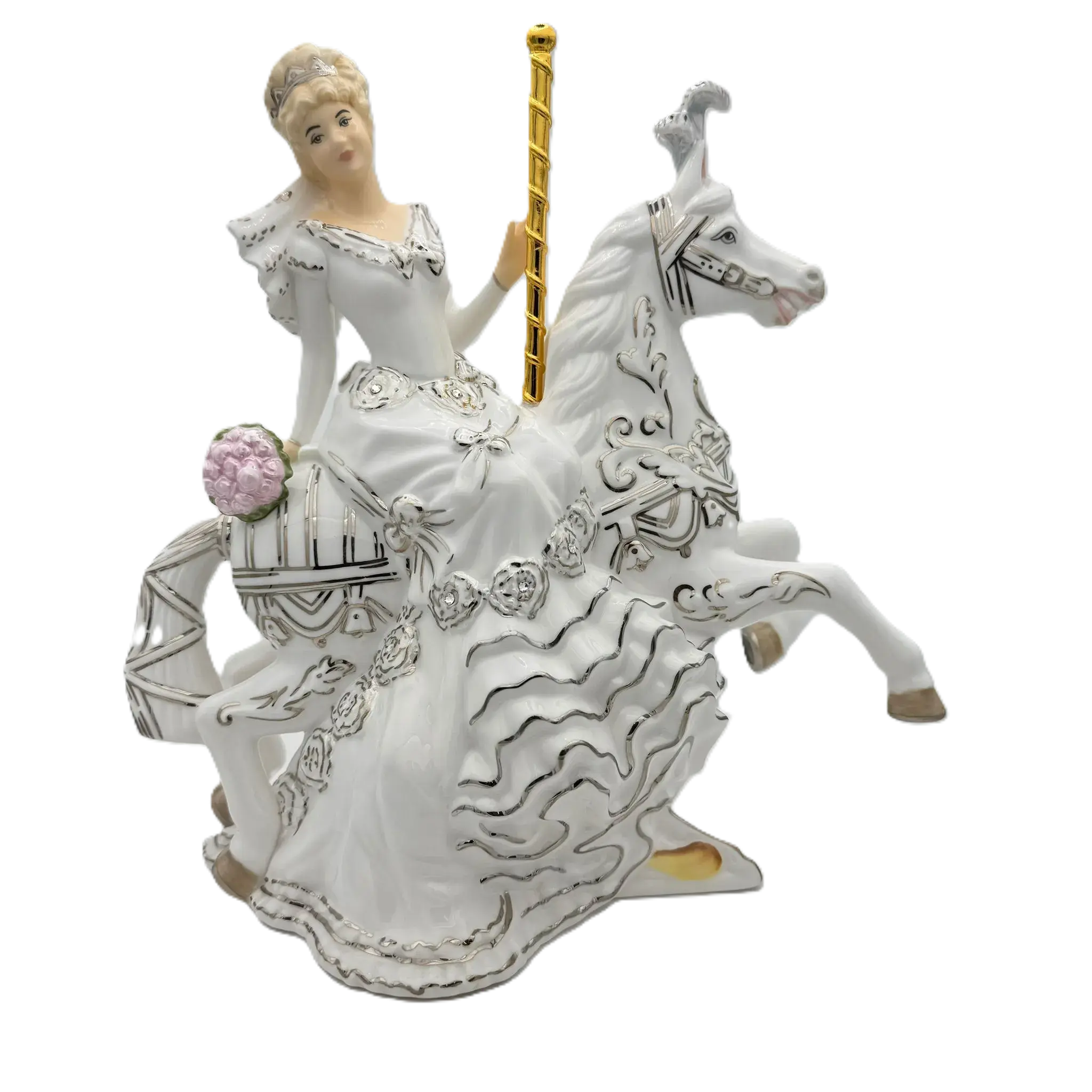 English Ladies Carnival Series Carousel Bride Figurine Blonde