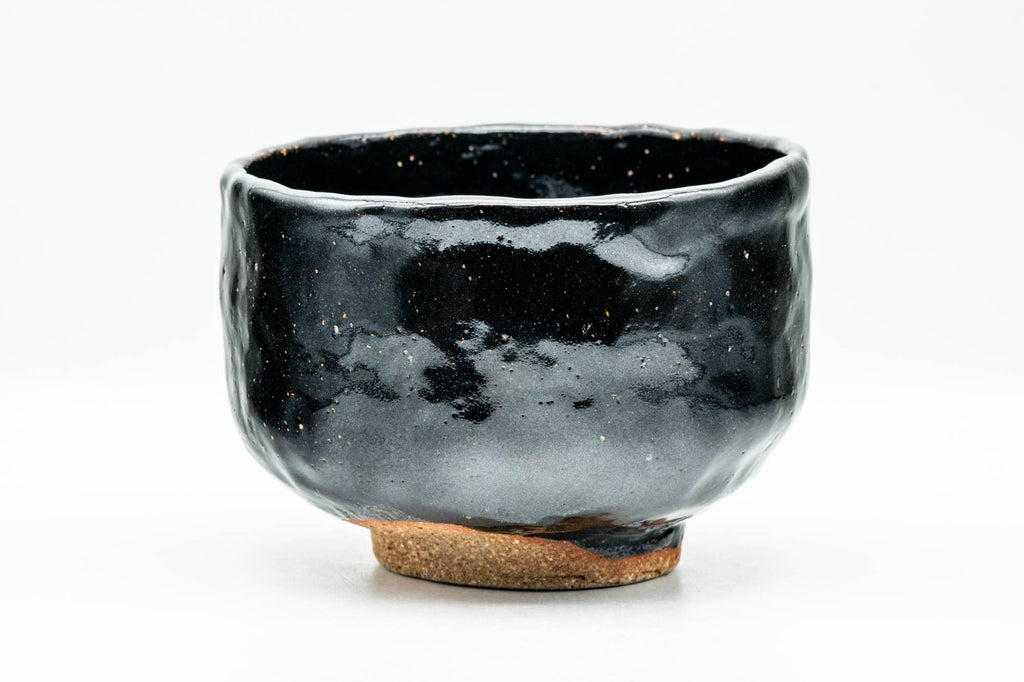 Japanese Matcha Bowl - Jet Black Glazed Wabi-Sabi Chawan - 350ml
