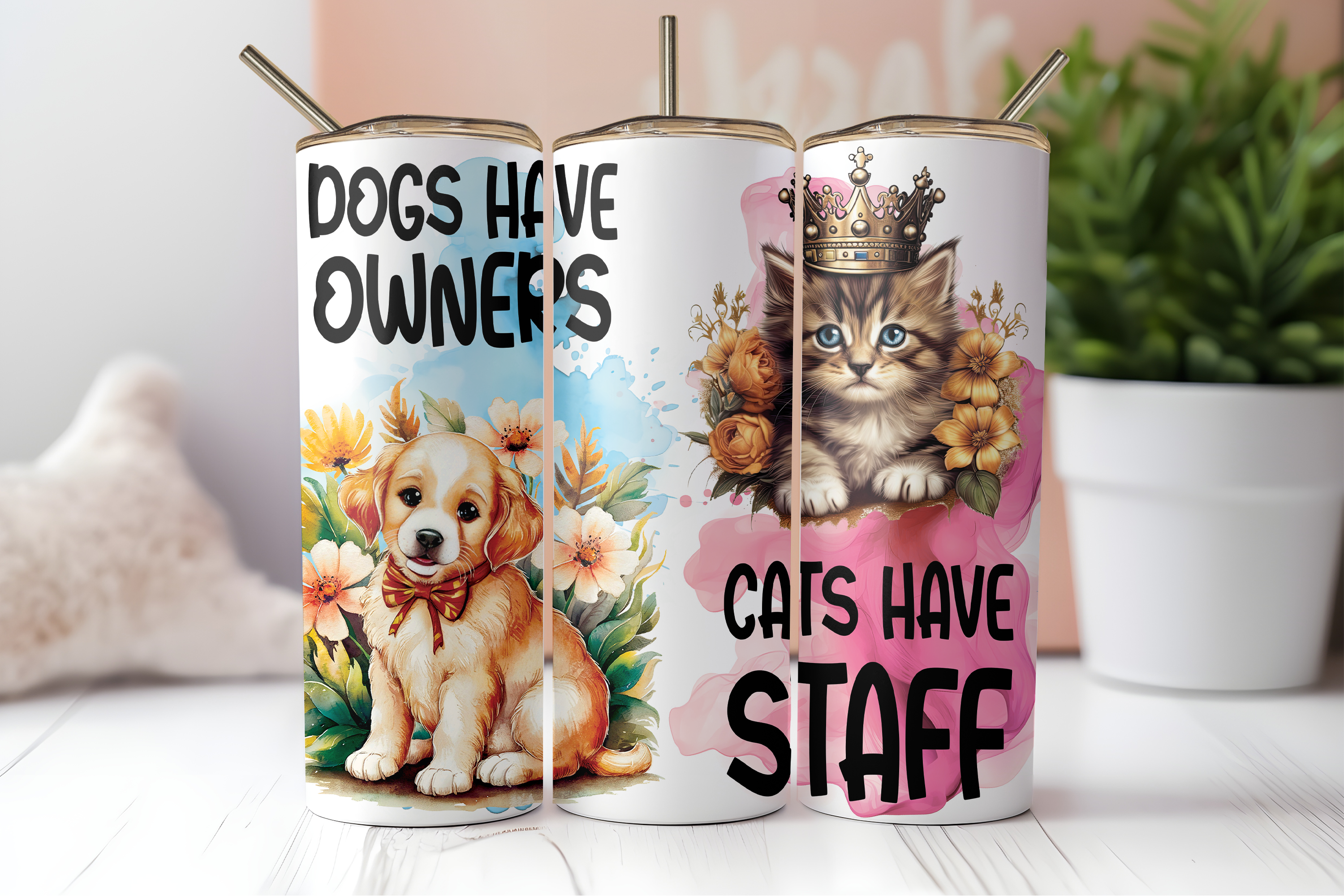 Assorted Ready to Press Sublimation Tumbler Prints (12 Pack) - Feline Friends