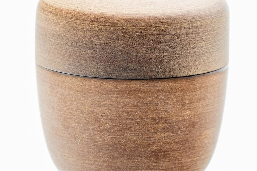 Japanese Natsume - Black Urushi Lacquer Interior - Wooden Exterior - Matcha Tea Caddy - 100ml